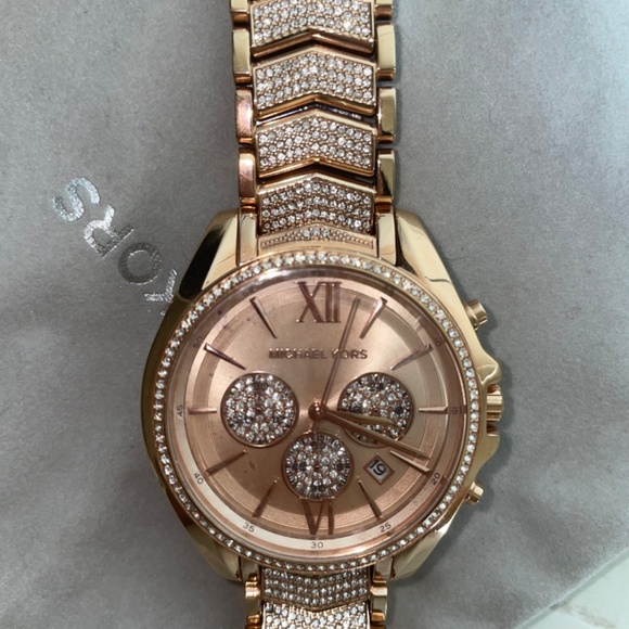 Michael Kors MK 6730 Women’s Chronograph Whitney Rose Gold-Tone Watch - Picture 8 of 16